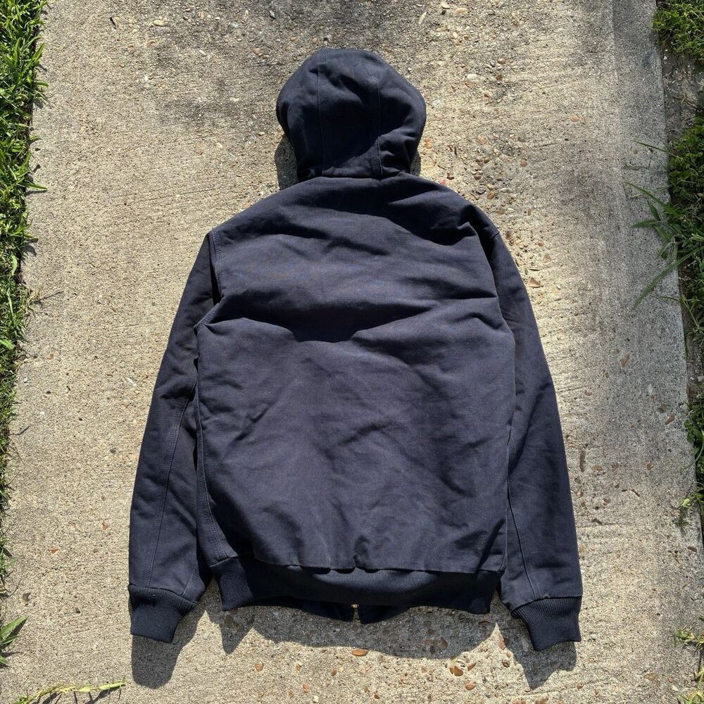 Vintage Carhartt Jacket Women’s XS (0/2) Hooded Navy Blue FFA USA Union Made - Picture 2 of 16